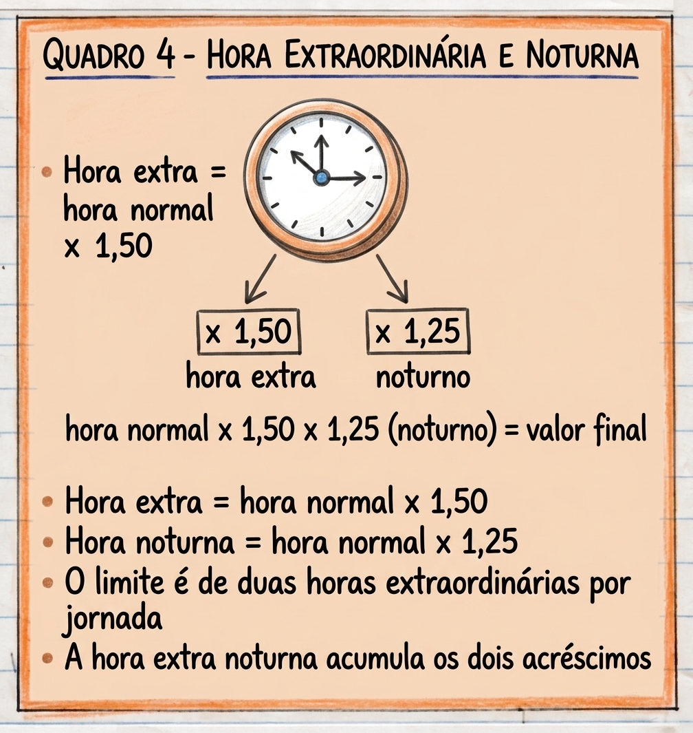 Ramo 4 - Adicional de serviço extraordinário e noturno