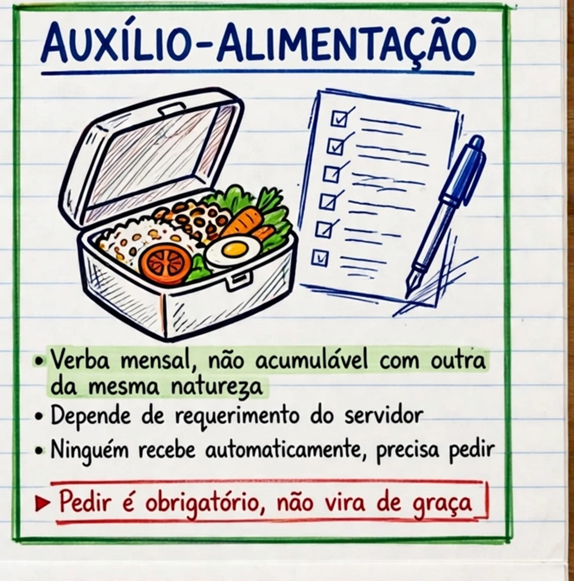 Ramo 2 - Auxílio-alimentação: regra geral